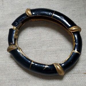Vintage Ciner Signed Bamboo Cuff Hinged Bangle MCM Bracelet